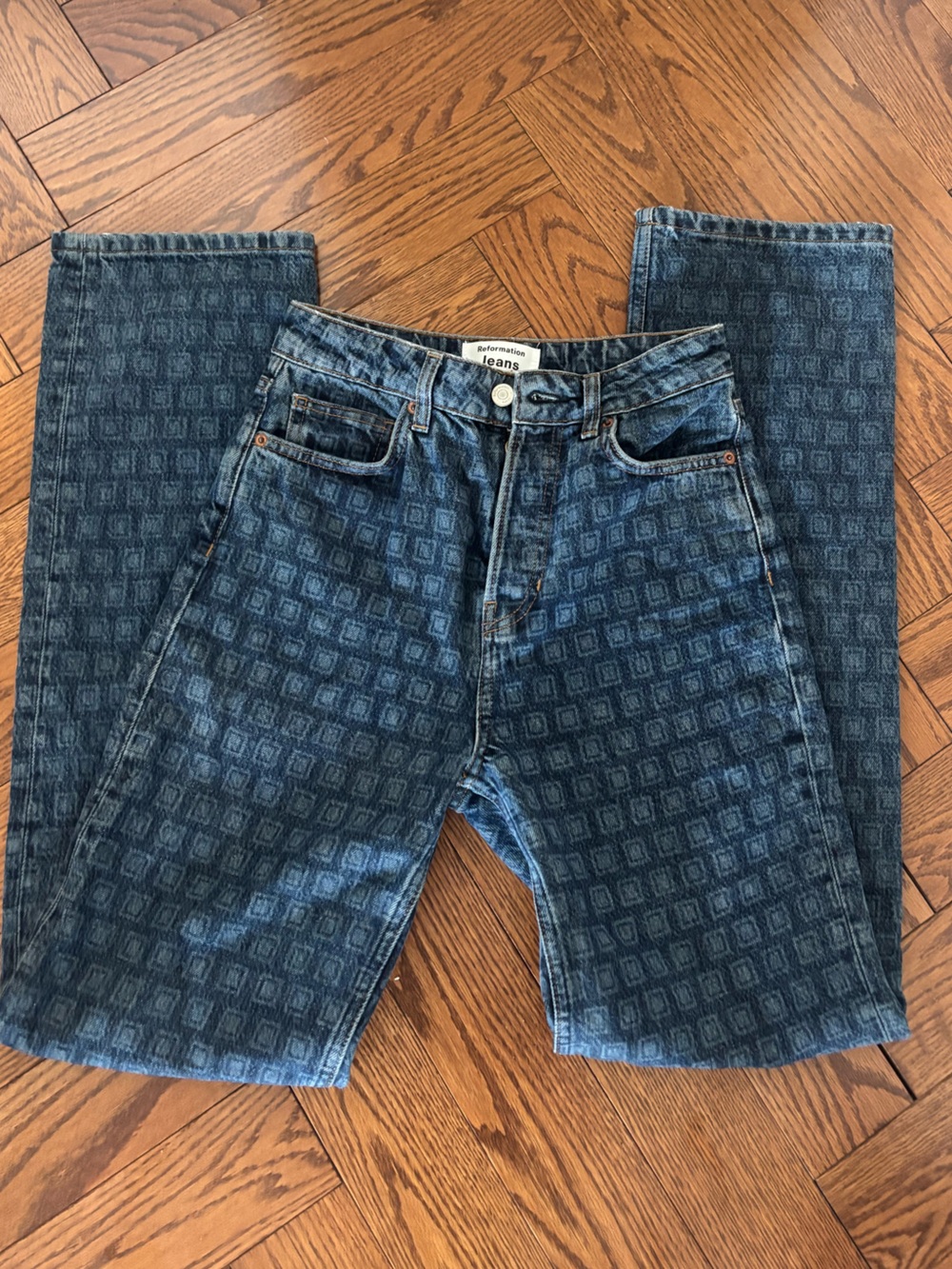 Reformation Dark Wash Blue Jeans
